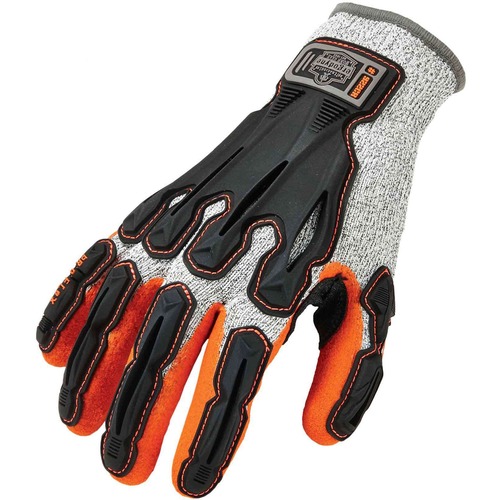 Ergodyne ProFlex 922CR Nitrile-Coated Cut Resistant Gloves - Nitrile Coating - Small Size - Gray - Impact Resistant, Cut Resistant, Molded, Superior Grip, Seamless, Knit Wrist, High Visibility, Machine Washable, Durable, Flexible - For Manufacturing, Fabr