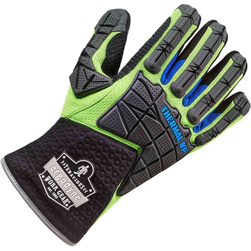 Ergodyne ProFlex 925WP Performance DIR Thermal WP Gloves - Thermal Protection - Large Size - Lime - Impact Resistant, Water Proof, Reinforced Thumb, Reinforced Index Finger, Reflective Binding, Pull-on Tab, Cold Resistant - 1 - 2" Thickness - 13.75" Glove
