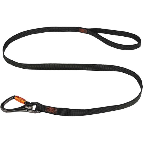 Squids 3129 Tool Lanyard Double-locking Single Carabiner with Swivel - 40lbs - 1 Each - 40 lb Load Capacity - Standard - Carabiner Attachment - 1" Height x 10.3" Width x 76" Length - Black - Nylon