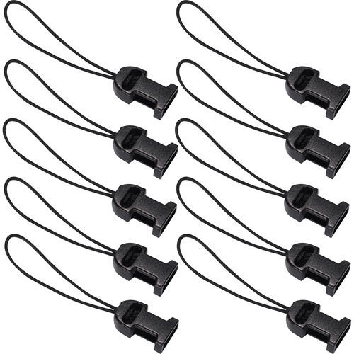 Squids 3133 Barcode Scanner Lanyard - Loop Attachment Replacements (10-Pack) - 10 Pack - Large (L) - Loop Attachment - 1" Height x 4" Width x 3" Length - Black