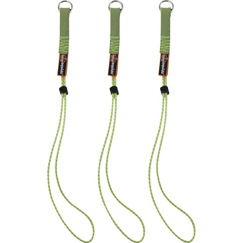 Squids 3703 Elastic Tool Tether Attachment - Loop Tool Tails - 15lbs (3-Pack) - 0.3" Width x 9.5" Height x 18" Length - 18 / Carton - Lime - Elastic, Nylon