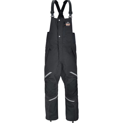 Ergodyne 6471 Thermal Bibs - Bib Overall - X-Large - Black - 1600D Nylon, 500D Nylon