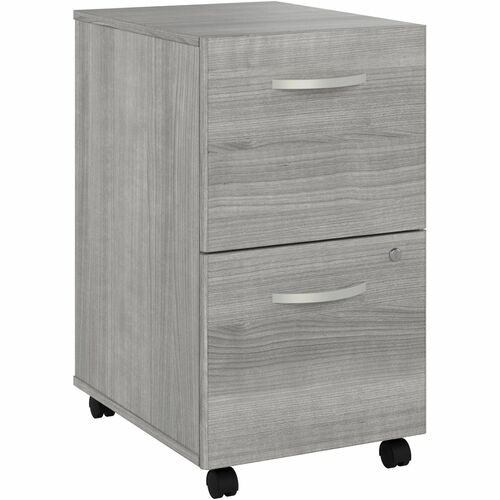 Bush Business Furniture Studio C 2 Drawer Mobile File Cabinet - 15.7" x 20.2"27.7" - 2 x File Drawer(s) - Finish: Platinum Gray, Thermofused Laminate (TFL)