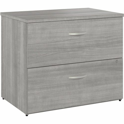 Bush Business Furniture Studio C 2 Drawer Lateral File Cabinet - 35.7" x 23.4"29.8" - 2 x File Drawer(s) - Finish: Platinum Gray, Thermofused Laminate (TFL)