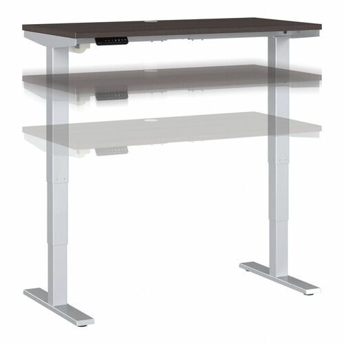 Bush Business Furniture Move 40 Series 48w X 24d Electric Height Adjustable Standing Desk - Storm Gray Rectangle Top - Silver T-shaped Base - 2 Legs - 176 lb Capacity - Height Adjustable - 24" to 48" Adjustment - 47.60" Table Top Width x 23.35" Table Top 