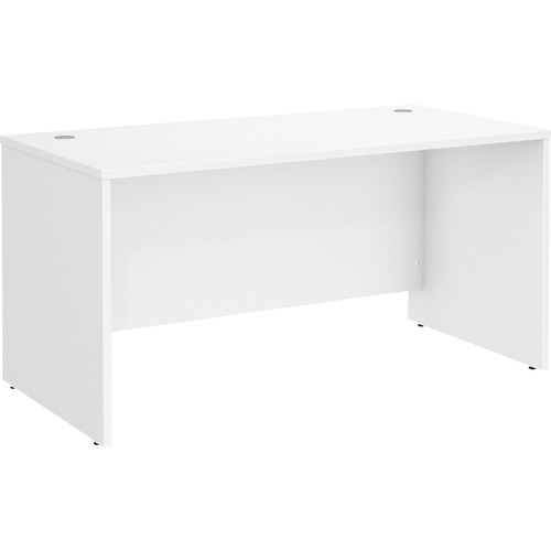 Bush Business Furniture Studio C 60W x 30D Office Desk - 59.5" x 29.4"29.8" - Band Edge - Finish: White, Thermofused Laminate (TFL)