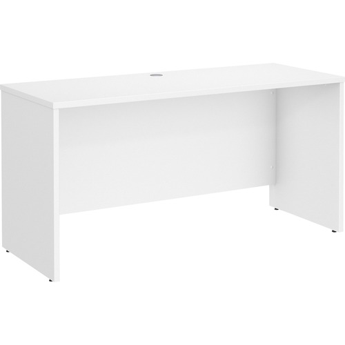 Bush Business Furniture Studio C 60W x 24D Credenza Desk - 59.5" x 23.4"29.8" - Finish: White, Thermofused Laminate (TFL)
