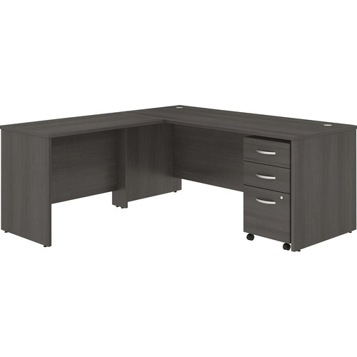 Bush Business Furniture Studio C 72W X 30D L Shaped Desk With Mobile File Cabinet And 42W Return - 72" x 30" Desk, 42" Return - 3 x Box, File Drawer(s) - Band Edge - Finish: Storm Gray, Thermofused Laminate (TFL)