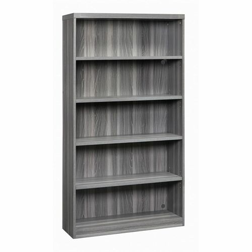 Safco Aberdeen Series 5-Shelf, Bookcase - 36" x 12"68.8" Bookcase, 34.6" x 11.4"63.9" Interior Cabinet - 5 Shelve(s) - Material: Laminate, Medium Density Fiberboard (MDF) - Finish: Gray Steel