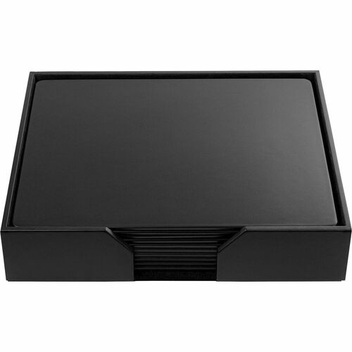 Dacasso Leatherette Conference Room Set - Rectangular - 17" Width - Leatherette, Velveteen - Black