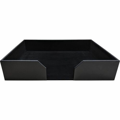 Dacasso Classic Leather Conference Pad Holder - 17" x 14" x - Leather, Felt, Fabric - 1 Each - Black