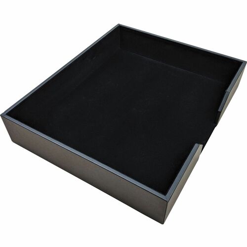 Dacasso Leatherette Conference Pad Holder - 17" x 14" x - Leatherette, Felt, Fabric - 1 Each - Black