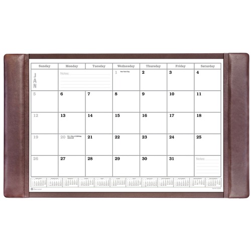 Dacasso Leather Conference Table Pad - Rectangular - 34" Width - 12 Sheets - Top Grain Leather, Velveteen - Chocolate Brown