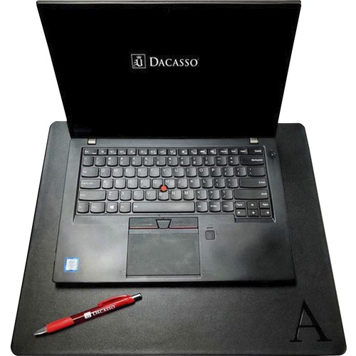 Dacasso Leatherette Lap Desk Pad - Black - Leatherette, Felt - 1 Each