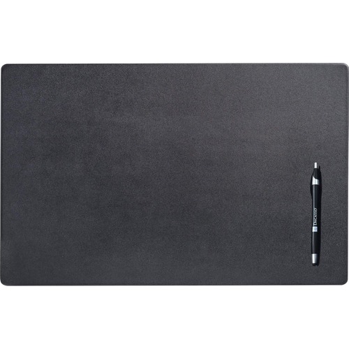 Dacasso Leather Conference Pad - Rectangular - 22" Width - Top Grain Leather, Velveteen - Black