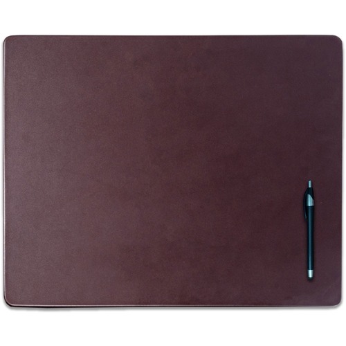Dacasso Leather Conference Table Pad - Rectangular - 20" Width - Top Grain Leather, Velveteen - Chocolate Brown