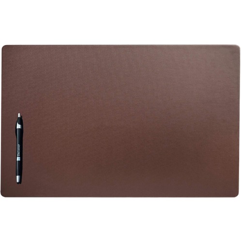 Dacasso Leatherette Conference Pad - Rectangular - 22" Width - Leatherette, Velveteen - Chocolate Brown
