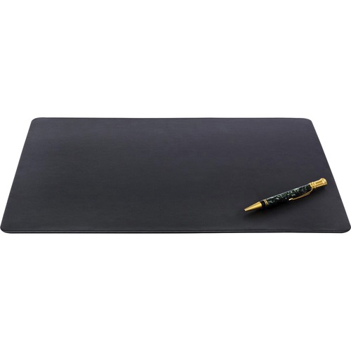Dacasso Leatherette Conference Table Pad - Rectangular - 17" Width - Leatherette, Metal, Velveteen - Black