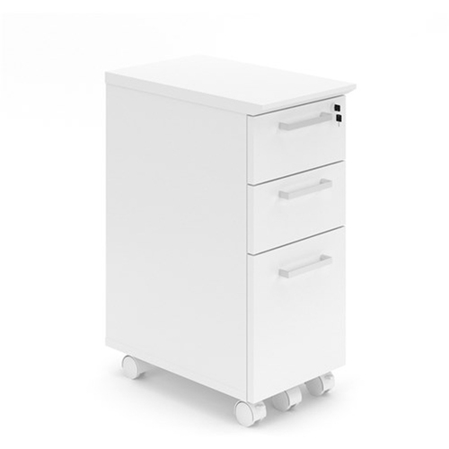 Safco Resi Ped - 11.6" x 19" x 26.5" - 3 x File Drawer(s) - Knife Edge - Finish: Designer White, Laminate