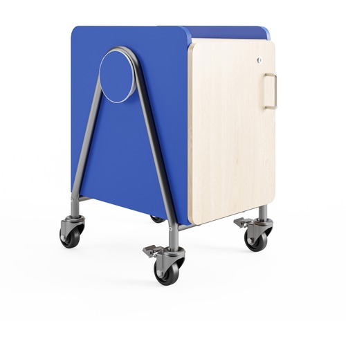 Safco Whiffle Typical Single Rolling Storage Cart - 44 lb Capacity - 4 Casters - 3" Caster Size - Laminate, Particleboard, Polyvinyl Chloride (PVC), Metal, Thermofused Laminate (TFL) - x 16.5" Width x 19.8" Depth x 27.3" Height - Steel Frame - Spectrum Bl
