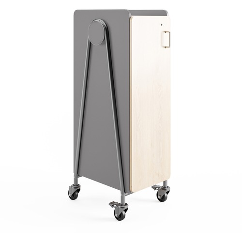Safco Whiffle Typical Single Rolling Storage Cart - 110 lb Capacity - 4 Casters - 3" Caster Size - Laminate, Particleboard, Polyvinyl Chloride (PVC), Metal, Thermofused Laminate (TFL) - x 16.5" Width x 19.8" Depth x 48" Height - Steel Frame - Gray - 1 Car