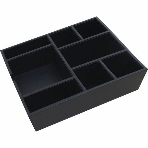 Dacasso Classic Leather Condiment Tray - Durable - Black - Genuine Leather, Faux Leather, Leatherette, Velveteen - 1 Each