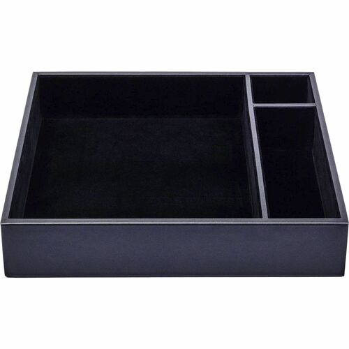 Dacasso Leatherette Conference Room Organizer - 8 x Writing Pad - 3 Compartment(s)Desktop - Black - Leatherette, Velveteen - 1 Each