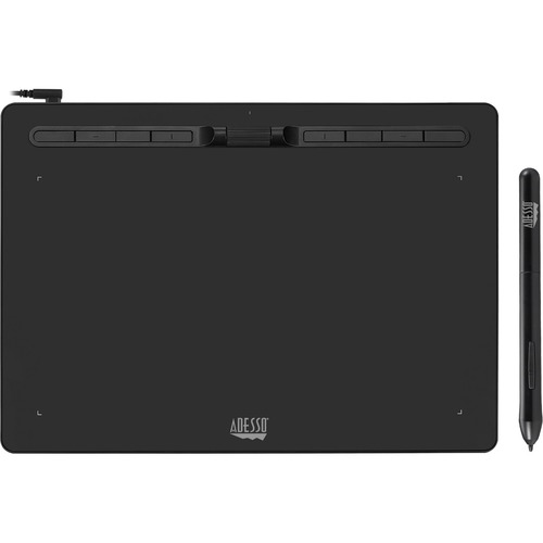 Adesso 12" x 7" Graphic Tablet - Graphics Tablet - 12" x 7" - 5080 lpi Cable - 8192 Pressure Level - Pen - 1 - Mac, PC - Black