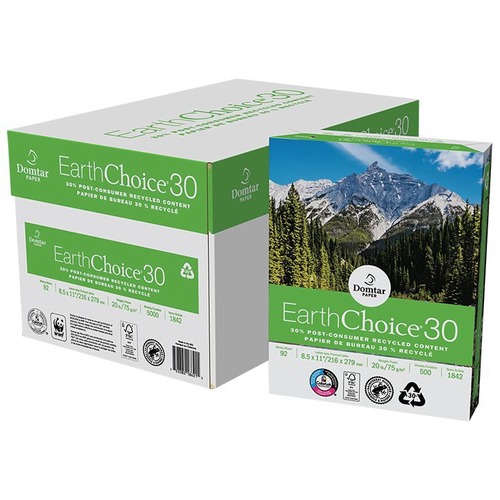 Domtar EarthChoice Multipurpose Recycled Paper - 92 Brightness - 88 Opacity - Legal - 8 1/2" x 14" - 20 lb Basis Weight - 75 g/m² Grammage - Smooth - 5000 / Box (500 - FSC, SFI - Acid-free, Elemental Chlorine-free