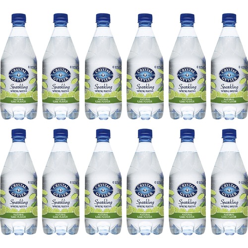 Crystal Geyser Natural Lime Sparkling Spring Water - Ready-to-Drink - Sugar Free - 18 fl oz (532 mL)Bottle - 12 / Carton