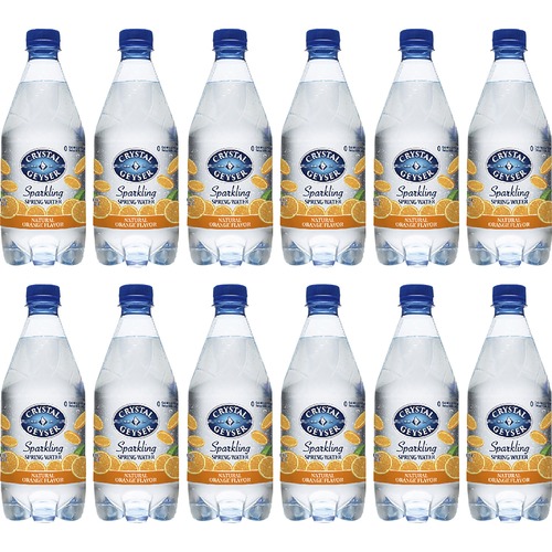 Crystal Geyser Natural Orange Sparkling Spring Water - Ready-to-Drink - Sugar Free - 18 fl oz (532 mL)Bottle - 12 / Carton