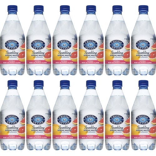 Crystal Geyser Natural Ruby Grapefruit Sparkling Spring Water - Ready-to-Drink - Sugar Free - 18 fl oz (532 mL)Bottle - 12 / Carton