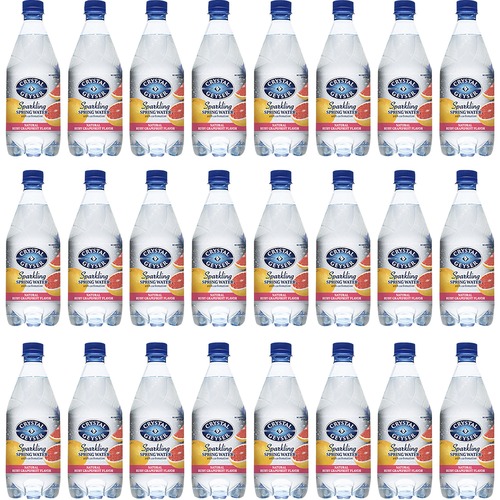 Crystal Geyser Natural Ruby Grapefruit Sparkling Spring Water - Ready-to-Drink - Sugar Free - 18 fl oz (532 mL)Bottle - 24 / Carton