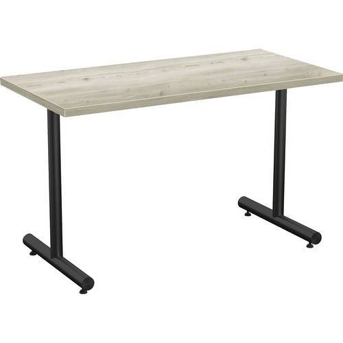 Special-T Kingston Training Table Component - Aged Driftwood Rectangle Top - Black T-shaped Base - 48" Table Top Length x 24" Table Top Width - 29" Height - Assembly Required - Thermofused Laminate (TFL) Top Material - 1 Each