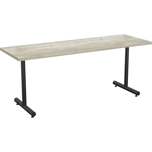 Special-T Kingston Training Table Component - Aged Driftwood Rectangle Top - Black T-shaped Base - 72" Table Top Length x 24" Table Top Width - 29" Height - Assembly Required - Thermofused Laminate (TFL) Top Material - 1 Each