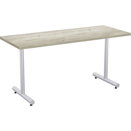 Special-T Kingston Training Table Component - Aged Driftwood Rectangle Top - Metallic Sand T-shaped Base - 60" Table Top Length x 24" Table Top Width - 29" Height - Assembly Required - Thermofused Laminate (TFL) Top Material - 1 Each