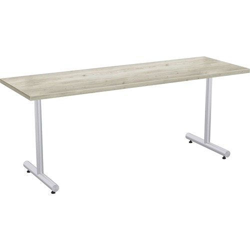 Special-T Kingston Training Table Component - For - Table TopAged Driftwood Rectangle Top - Metallic Sand T-shaped Base - 72" Table Top Length x 24" Table Top Width - 29" Height - Assembly Required - Thermofused Laminate (TFL) Top Material - 1 Each