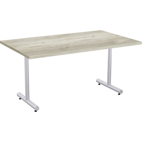 Special-T Kingston Training Table Component - For - Table TopAged Driftwood Rectangle Top - Metallic Sand T-shaped Base - 60" Table Top Length x 30" Table Top Width - 29" Height - Assembly Required - Thermofused Laminate (TFL) Top Material - 1 Each