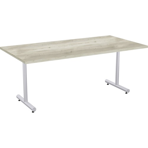 Special-T Kingston Training Table Component - Aged Driftwood Rectangle Top - Metallic Sand T-shaped Base - 72" Table Top Length x 30" Table Top Width - 29" Height - Assembly Required - Thermofused Laminate (TFL) Top Material - 1 Each