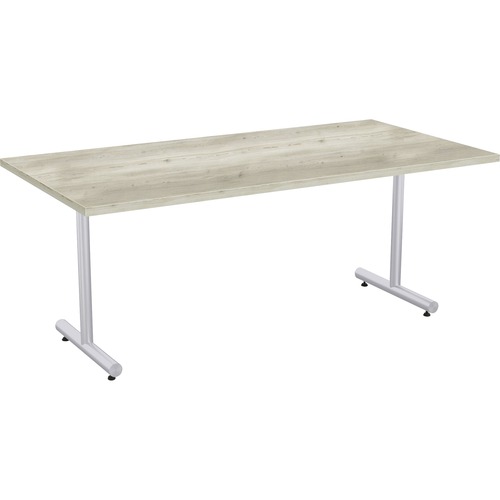 Special-T Kingston Training Table Component - For - Table TopAged Driftwood Rectangle Top - Metallic Sand T-shaped Base - 72" Table Top Length x 30" Table Top Width - 29" Height - Assembly Required - Thermofused Laminate (TFL) Top Material - 1 Each