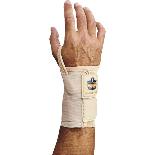 Ergodyne ProFlex 4010 Double Strap Wrist Support - Brown - Elastic - 1 Each