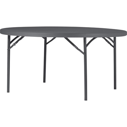 Dorel Zown Commercial Round Blow Mold Fold Table - For - Table TopRound Top - 4 Legs - 750 lb Capacity x 60" Table Top Diameter - 29.20" Height - Gray - High-density Polyethylene (HDPE), Resin - 1 Each