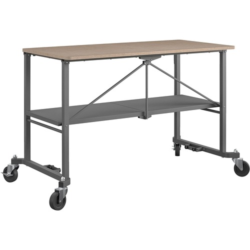 Cosco Smartfold Portable Work Desk Table - For - Table TopRectangle Top - Four Leg Base - 4 Legs - 600 lb Capacity x 51.40" Table Top Width x 26.50" Table Top Depth - 34" Height - Gray - Steel - Medium Density Fiberboard (MDF) Top Material - 1 Each