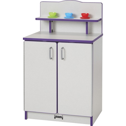 Rainbow Accents - Culinary Creations Kitchen Cupboard - Purple - 1 Each - Purple, Gray, Chrome - Wood