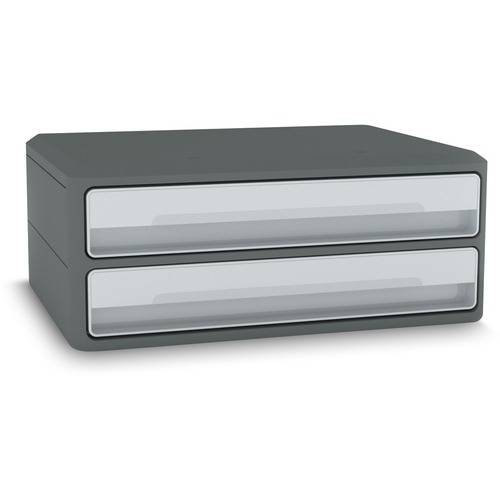 CEP MoovUp Module - 2 Drawer(s) - 5.35" Height x 14.60" Width x 10.80" Length - Write-on, Stackable, Sliding Drawer - Gray - Plastic - 1 Carton