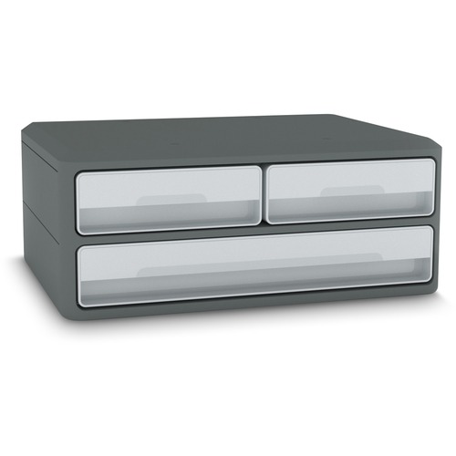 CEP MoovUp Module - 3 Drawer(s) - 5.35" Height x 14.60" Width x 10.80" Length - Write-on, Stackable, Sliding Drawer - Gray - Plastic - 1 Carton