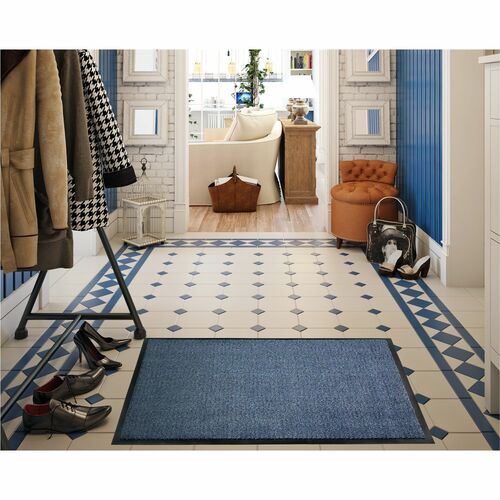 Floortex Doortex Advantagemat Blue Door Mat - 24" x 36" - 36" Length x 24" Width x 0.250" Depth x 0.250" Thickness - Rectangular - Polypropylene, Vinyl - Blue - 1 Each - TAA Compliant