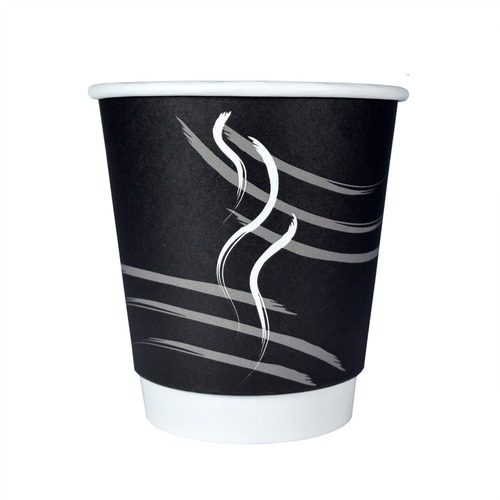RDI 10 oz Double Wall Hot Paper Cups - 600 / Carton - Black - Paper - Hot Drink, Beverage, Coffee, Hot Chocolate, Tea