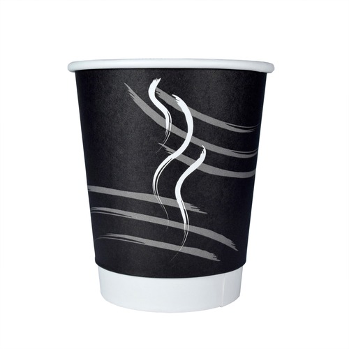RDI 9 oz Double Wall Hot Paper Cups - 900 / Carton - Black - Paper - Hot Drink, Beverage, Coffee, Hot Chocolate, Tea