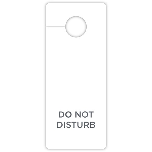 RDI Do-Not-Disturb Hang Sign - 100 / Carton - Do Not Disturb Print/Message - 3" Width x 8" Height - Rectangular Shape - Hanging Hole, Printable - White